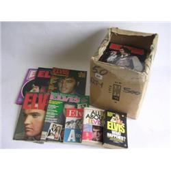 Elvis Presley mixed box of Elvis memorabilia to include three Elvis fan club cards, annuals, paperba