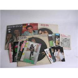 Elvis Presley small collection of memorabilia plus three LP Recors and "Jailhouse Rock" EP RCA RCX 1