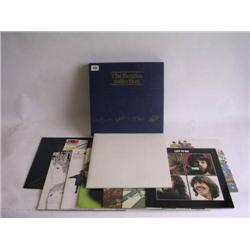 The Beatles Collection thirteen LP Records blue boxed set with gold signatures released by EMI in 19