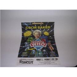 Rare Original Dr Who Edinburgh Playhouse Theatre Poster 20”x 30” July 1989 starring Colin Baker, gre