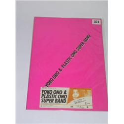 Beatles interest Yoko Ono & Plastic Super Band large 1974 Japanese Tour Programme & Ticket stub 11/8