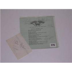 The Beatles & Brian Epstein Autographs, The Beatles individually Signed in pencil on extract from Ma