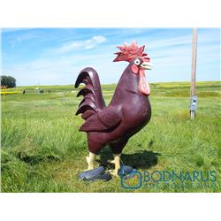 Brown Rooster Statue