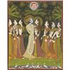 Image 1 : Indian Marriage Dance with Cranes, Gouache Painting on Linen