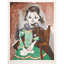 Pablo Picasso, Petite Fille a la Robe Verte (Paloma Picasso), Lithograph