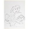 Image 1 : Ludwig Bemelmans, Portrait of a Girl with Pears, Lithograph