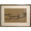 Image 1 : Emil Ganso, Reclining Nude in Heels, Charcoal and Pencil Drawing