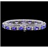 Image 2 : 14KT White Gold 17.85 ctw Tanzanite and Diamond Bracelet