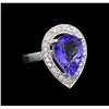 Image 1 : 14KT White Gold 5.00 ctw Tanzanite and Diamond Ring