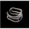 Image 2 : 0.70 ctw Sapphire and Diamond Ring - 14KT White Gold