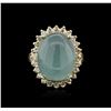 Image 2 : 14KT Yellow Gold 13.35 ctw Aquamarine and Diamond Ring