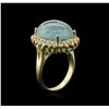 Image 3 : 14KT Yellow Gold 13.35 ctw Aquamarine and Diamond Ring