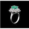 Image 3 : 14KT White Gold 2.77 ctw Emerald and Diamond Ring