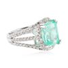 Image 2 : 14KT White Gold 5.58 ctw Emerald and Diamond Ring