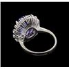 Image 3 : 14KT White Gold 6.27 ctw Tanzanite, Sapphire and Diamond Ring