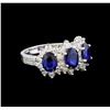 Image 1 : 14KT White Gold 3.00 ctw Sapphire and Diamond Ring