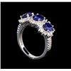 Image 4 : 14KT White Gold 3.00 ctw Sapphire and Diamond Ring