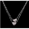 Image 1 : 0.40 ctw Diamond Heart Necklace - 14KT White Gold