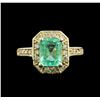 Image 2 : 2.30 ctw Emerald and Diamond Ring - 14KT Yellow Gold