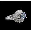 Image 1 : 18KT White Gold 1.37 ctw Tanzanite and Diamond Ring