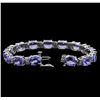 Image 3 : 14KT White Gold 27.90 ctw Tanzanite and Diamond Bracelet