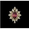Image 1 : 14KT Yellow Gold 3.57 ctw Tourmaline and Diamond Ring