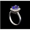 Image 4 : 14KT White Gold 1.47 ctw Tanzanite and Diamond Ring