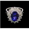Image 2 : 3.50 ctw Tanzanite and Diamond Ring - 14KT White Gold