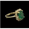 Image 1 : 2.22 ctw Emerald and Diamond Ring - 14KT Yellow Gold