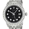 Image 1 : Rolex Mens Stainless Steel Black Jubilee 3 ctw Diamond Datejust Wristwatch