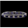 Image 1 : 14KT White Gold 21.98 ctw Sapphire and Diamond Bracelet