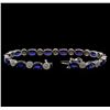 Image 3 : 14KT White Gold 21.98 ctw Sapphire and Diamond Bracelet