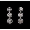 Image 1 : 2.68 ctw Diamond Earrings - 14KT White Gold