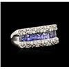 Image 1 : 14KT White Gold 1.53 ctw Tanzanite and Diamond Ring