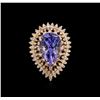 Image 2 : 8.88 ctw Tanzanite and Diamond Ring - 14KT Rose Gold