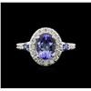 Image 2 : 2.31 ctw Tanzanite, Sapphire and Diamond Ring - 14KT White Gold
