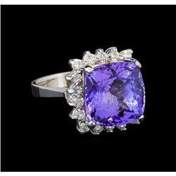 14KT White Gold 8.63 ctw Tanzanite and Diamond Ring
