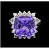 Image 2 : 14KT White Gold 8.63 ctw Tanzanite and Diamond Ring