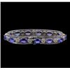 Image 2 : 14KT White Gold 17.16 ctw Tanzanite and Diamond Bracelet