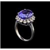 Image 4 : 14KT White Gold 7.48 ctw Tanzanite and Diamond Ring