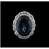 Image 2 : 14KT White Gold 20.83 ctw Topaz and Diamond Ring