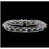 Image 1 : 14KT White Gold 11.20 ctw Green Sapphire and Diamond Bracelet