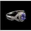 Image 1 : 14KT White Gold 0.93 ctw Tanzanite and Diamond Ring