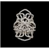 Image 2 : 14KT White Gold 1.11 ctw Diamond Ring