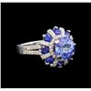 Image 1 : 14KT White Gold 2.49 ctw Tanzanite, Sapphire and Diamond Ring