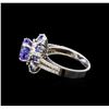 Image 3 : 14KT White Gold 2.49 ctw Tanzanite, Sapphire and Diamond Ring