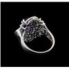 Image 3 : 3.76 ctw Tanzanite and Diamond Ring - 14KT White Gold