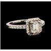 Image 1 : 14KT White Gold EGL USA Certified 1.42 ctw Diamond Ring