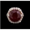 Image 2 : 14KT Rose Gold 15.28 ctw Ruby and Diamond Ring