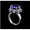 Image 4 : 14KT White Gold 9.22 ctw Tanzanite, Sapphire and Diamond Ring